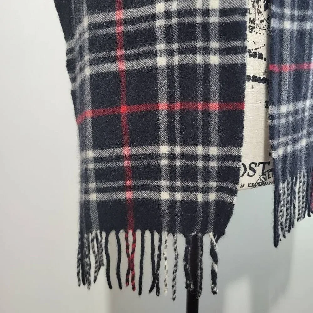 100% cashmere plaid wide scarf Charter Club brand‎ academia goth old money quiet